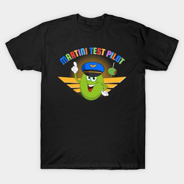 Martini Test Pilot T-Shirt by Kenny The Bartender's Tee Emporium